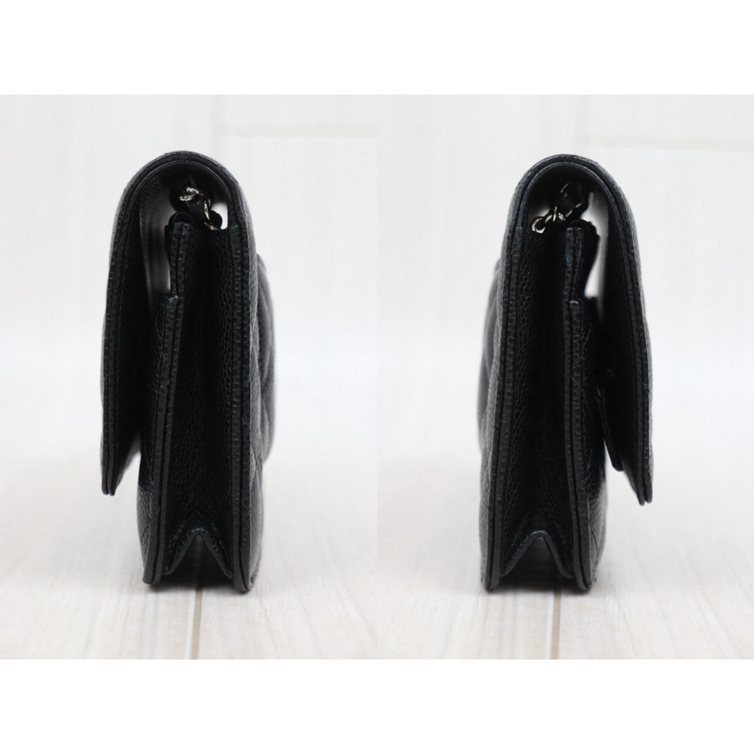 Very Good ( Rank A) ｜ CHANEL Matrasse Chain Caviar Skin WOC19 Shoulder Bag Black Made In 2018～2019Year ｜W25122602