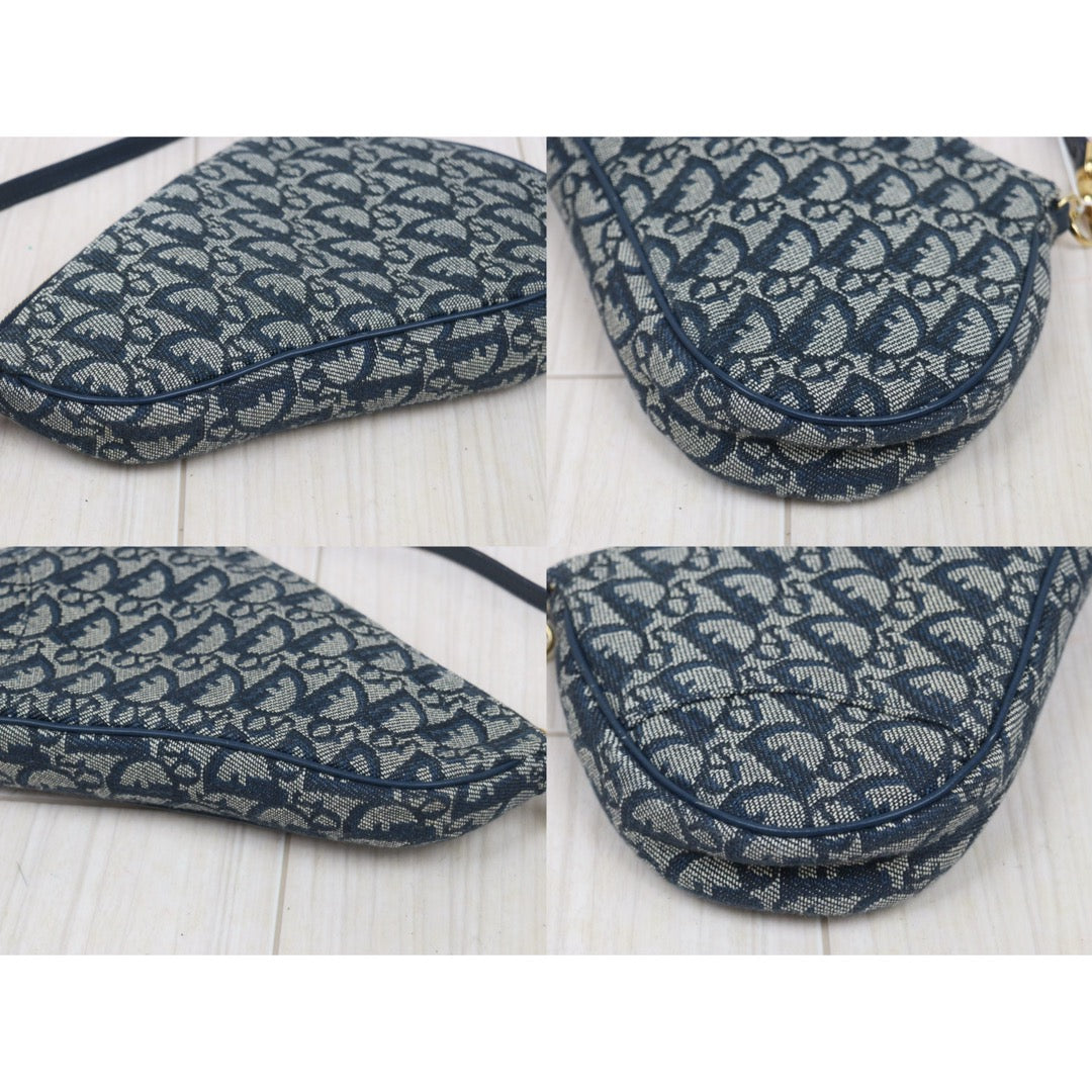 Good ( Rank AB) ｜ Dior Trotter Saddle Pochette Blue Shoulder Bag Small｜25121103