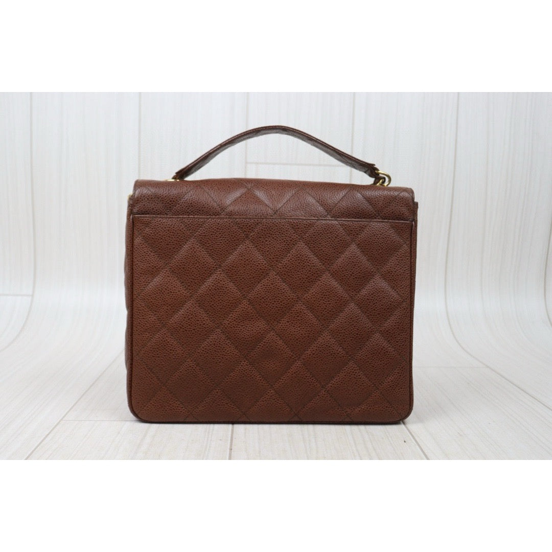 Good ( Rank AB)｜ CHANEL  Caviar Skin Leather Calf Leather Square 25 Shoulder Bag BrownMade In 1996～1997Year ｜24112818