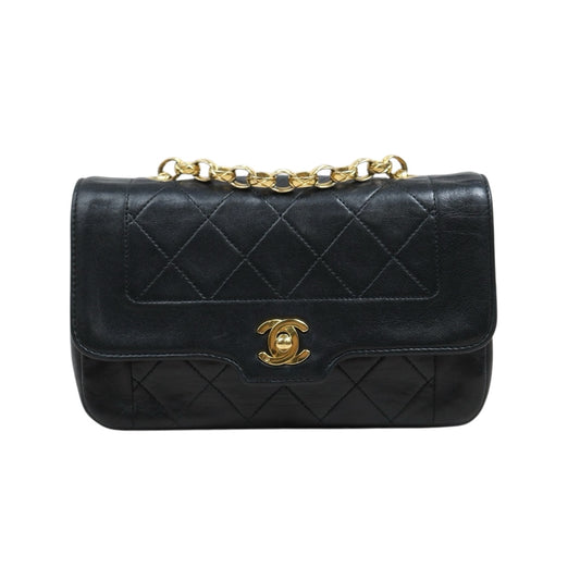 Include Entrupy Certificate of Authenticity｜Good ( Rank AB)｜ CHANEL  Lamb Skin Mini Diana  Chain Shoulder Bag Made in 1989-1991Year｜26051305