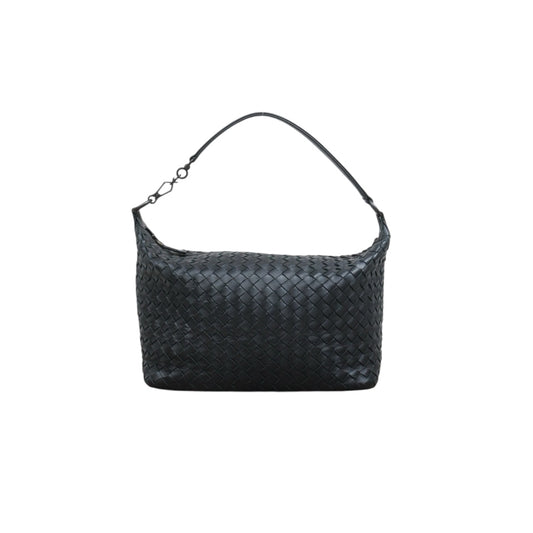 Include Entrupy Certificate of Authenticity｜Good ( Rank AB)｜ Bottega Veneta Lamb Skin  Braid Shoulder Bag Black｜26062910