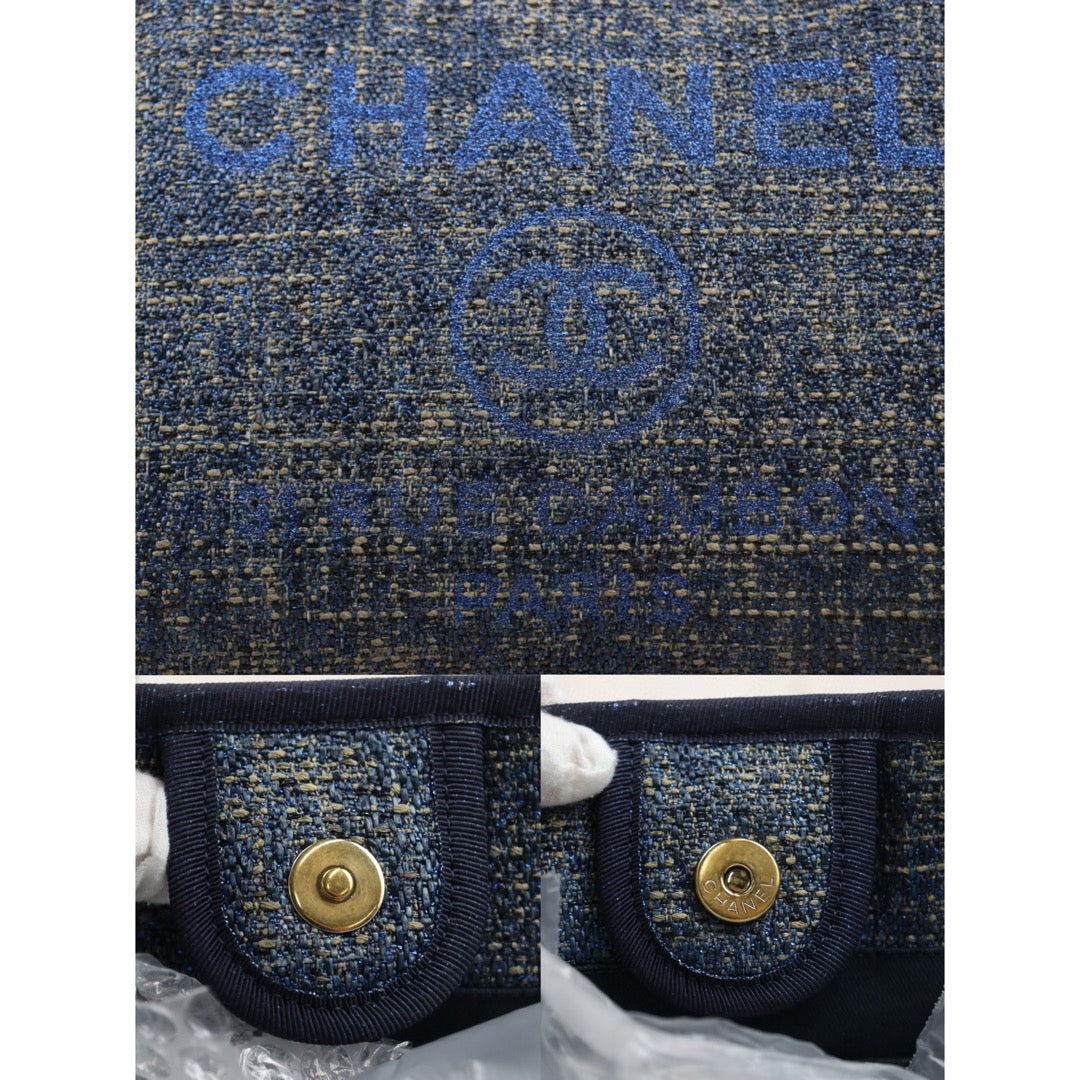 Good ( Rank AB)｜ CHANEL Canvas Tote Bag Blue  Made In 2019 Year｜24112802