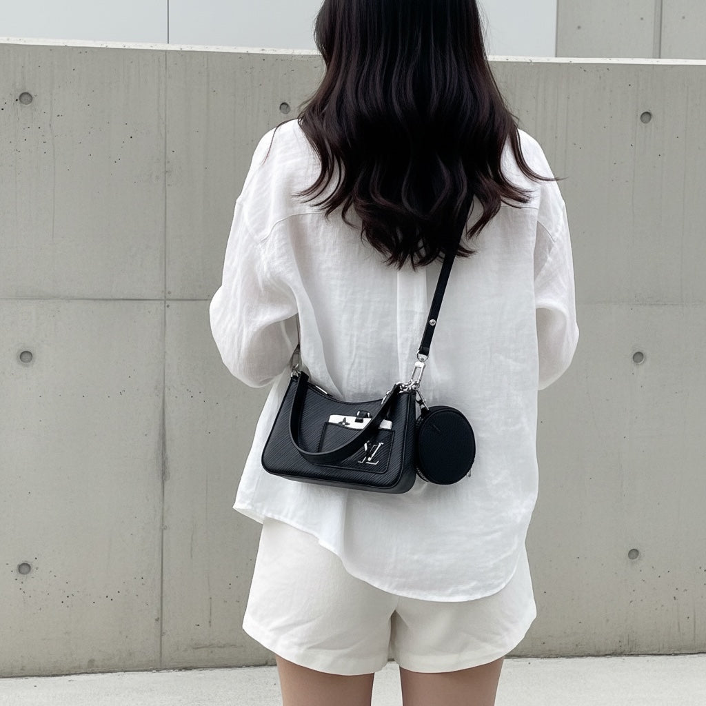 Include Entrupy Certificate of Authenticity｜Very Good ( Rank A)｜  Louis Vuitton Epi  Marellini Black ShoulderBag IC Chips Model｜S26051509