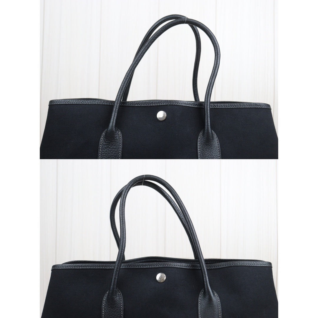 Rank A｜ HERMES Garden Party PM ◽︎G Stamp HandBag Black｜23112105