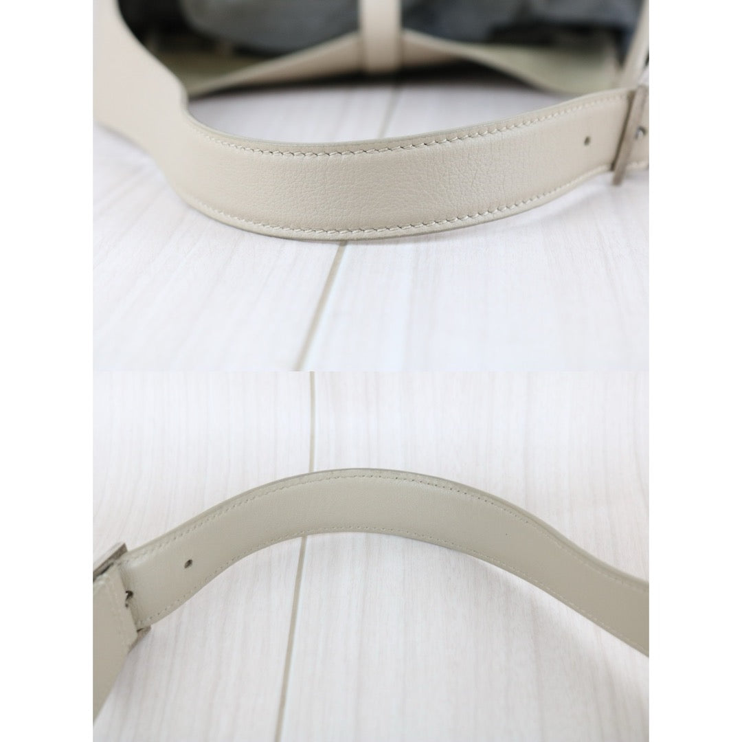 Very Good ( Rank A)｜  Saint Laurent YSL Calf Leather  LE 5A7 Hobo Shoulder Bag PM Sea Salt Color｜S25110317