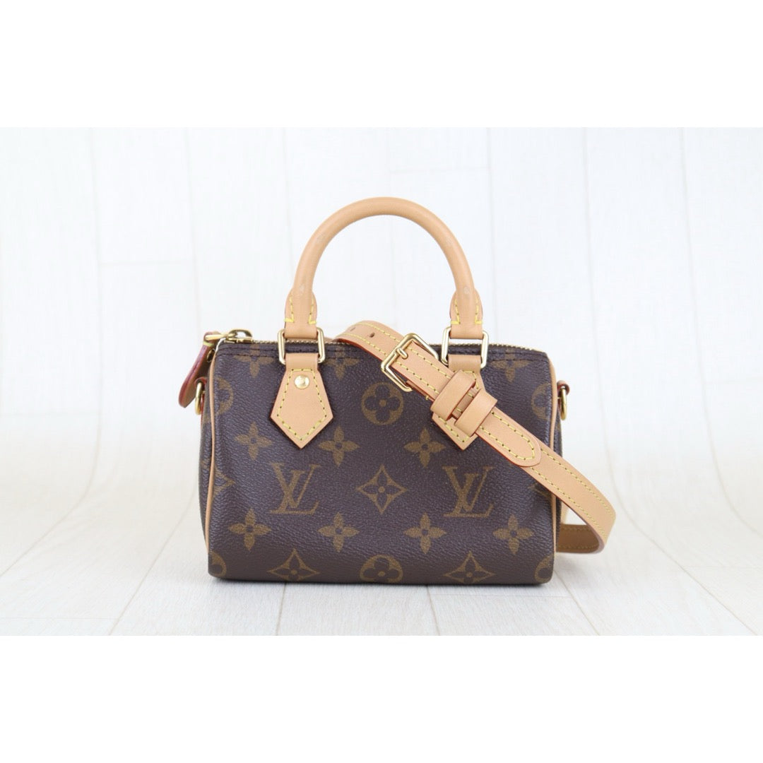 Good ( Rank AB)｜LV Monogram Nano Speedy Handbag Shoulder Bag Current Model｜S25110329