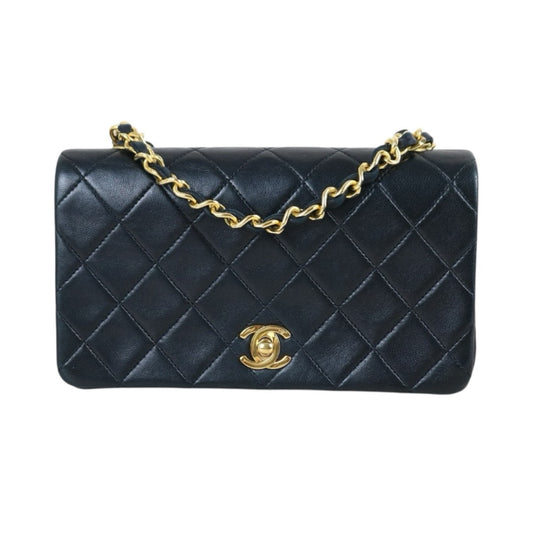 Include Entrupy Certificate of Authenticity｜Very Good ( Rank A)｜ Chanel Lamb Skin Mini Classic Flap Bag Black Made In 1989-1991 Year｜S26080103