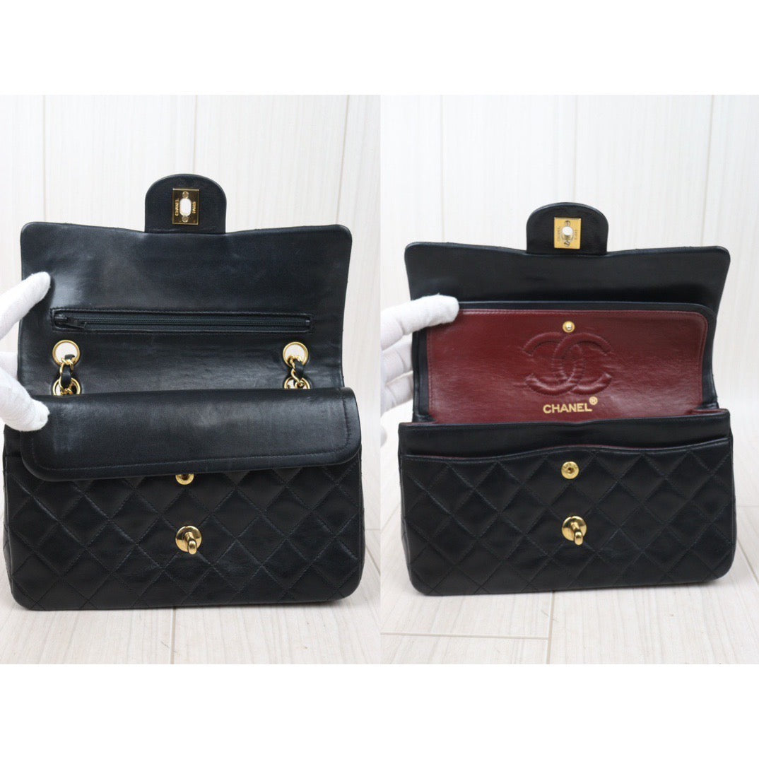 Rank A｜ CHANEL Matrasse Double Flap 23 Shoulder Bag Black Made In 1989-1991Year｜24030730