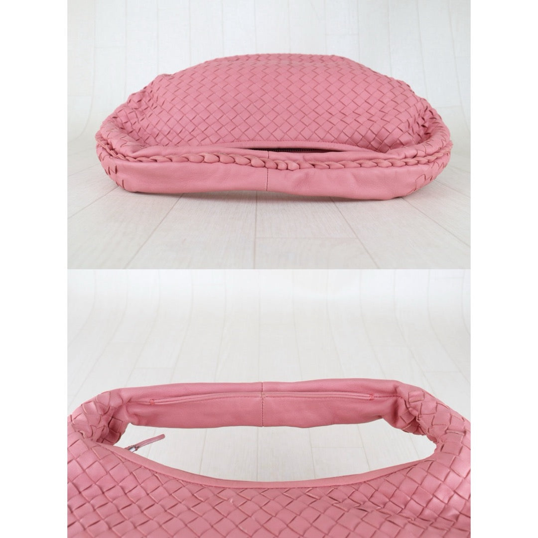 Very Good ( Rank A)｜ Bottega Veneta Lamb Skin Braid Shoulder Bag Rose Pink｜S26022612