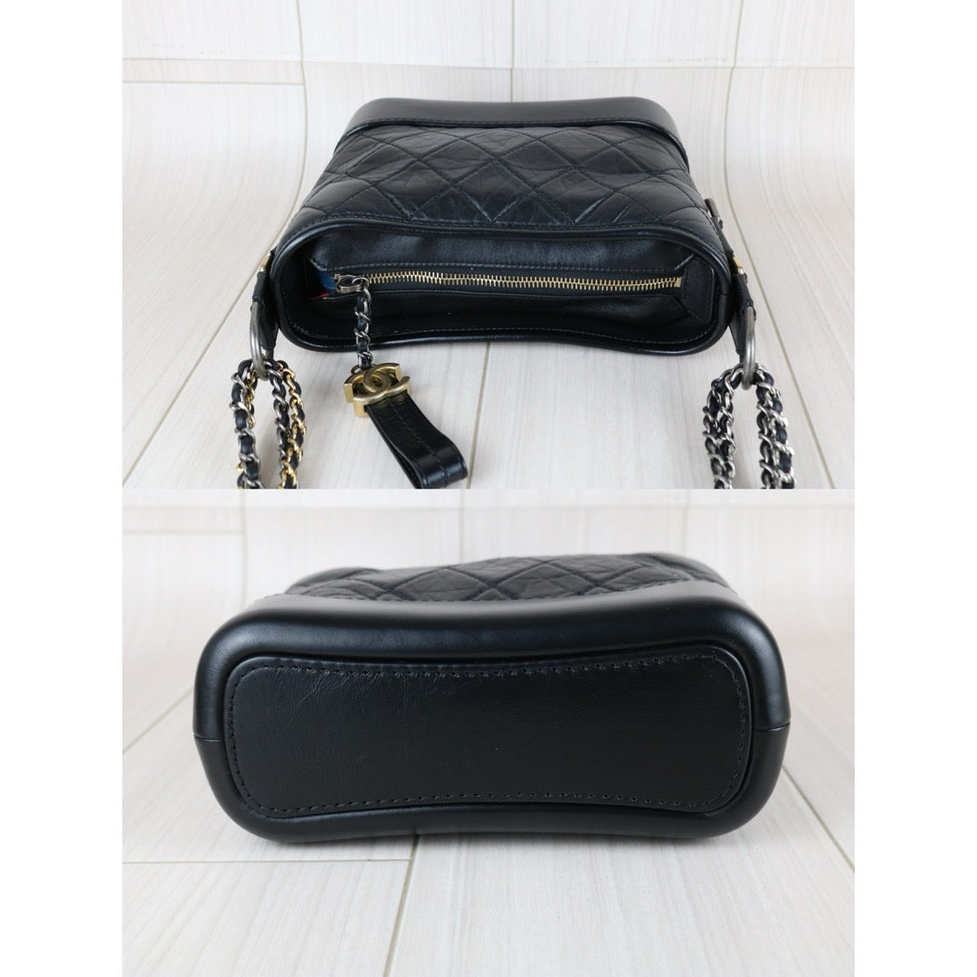 Very Good ( Rank A) ｜CHANEL PM Gabrielle Calf Leather Handbag Shoulder Bag Black Made In 2021Year｜S25110327