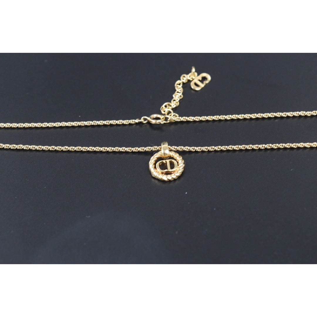 Rank A ｜ Dior CD Necklace Gold Plated ｜24042511