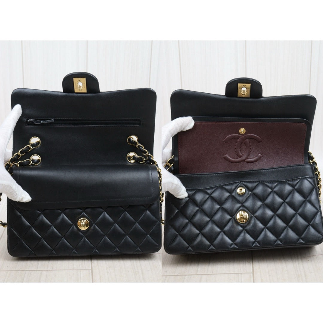 Excellent（Rank SA）｜ Full Set CHANEL Lamb Skin Matrasse Double Flap 23 Shoulder Bag Black Made In 2021-2022Year｜S25081009