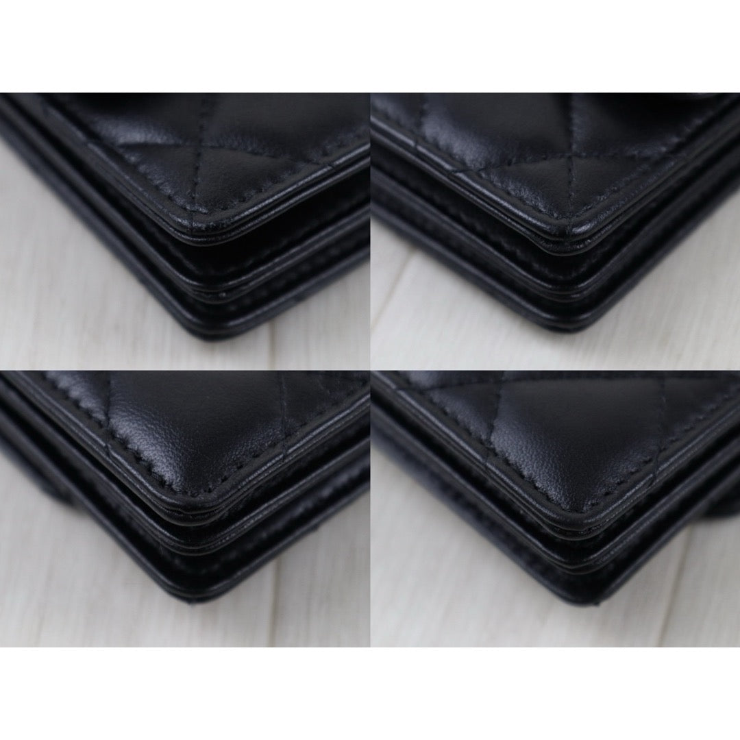 Include Entrupy Certificate of Authenticity｜Very Good ( Rank A)｜ CHANEL Coco Mark Lambskin Matrasse Bow Chain Mini WOC Black Made In 2021-2022Year｜S26052509