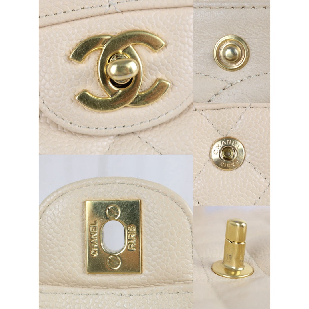 Include Entrupy Certificate of Authenticity｜Very Good ( Rank A)｜ CHANEL Caviar Skin Calf Leather Double Flap 25 Shoulder Bag  Made in 2009-2010 Year｜S26051701