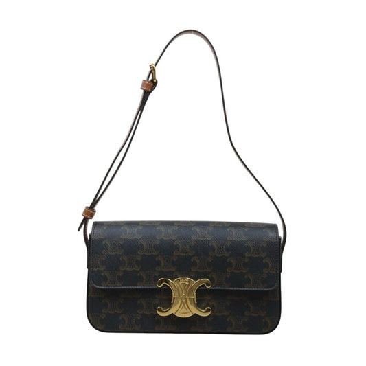 Very Good ( Rank A)｜ CELINE Macadam Triomphe Shoulder Bag  Golden Hardware｜S25110416