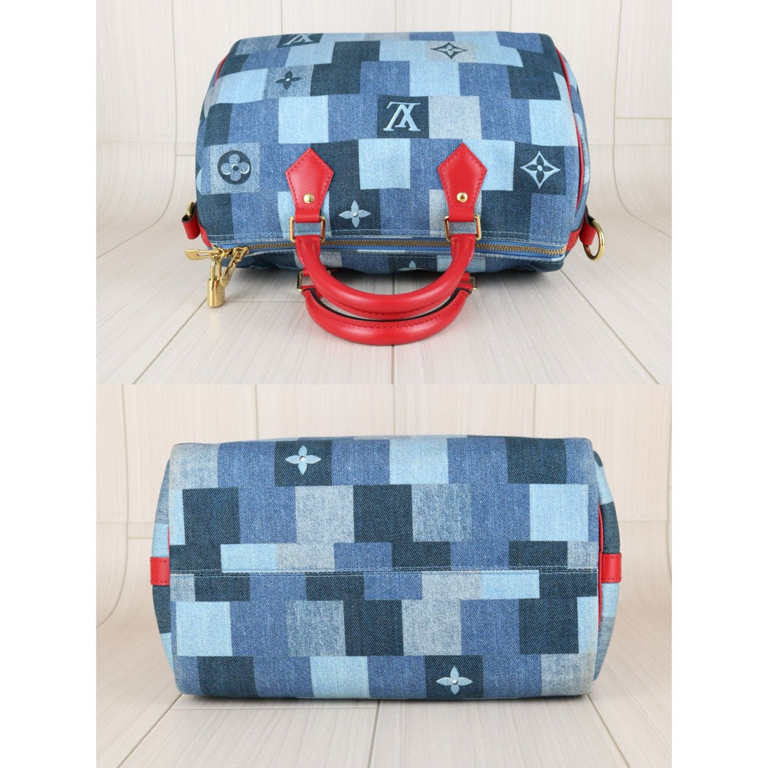 Very Good ( Rank A) ｜ LV Denim Monogram Speedy 30 Hand Bag With Shoulder Strap Limited edition｜B25030106