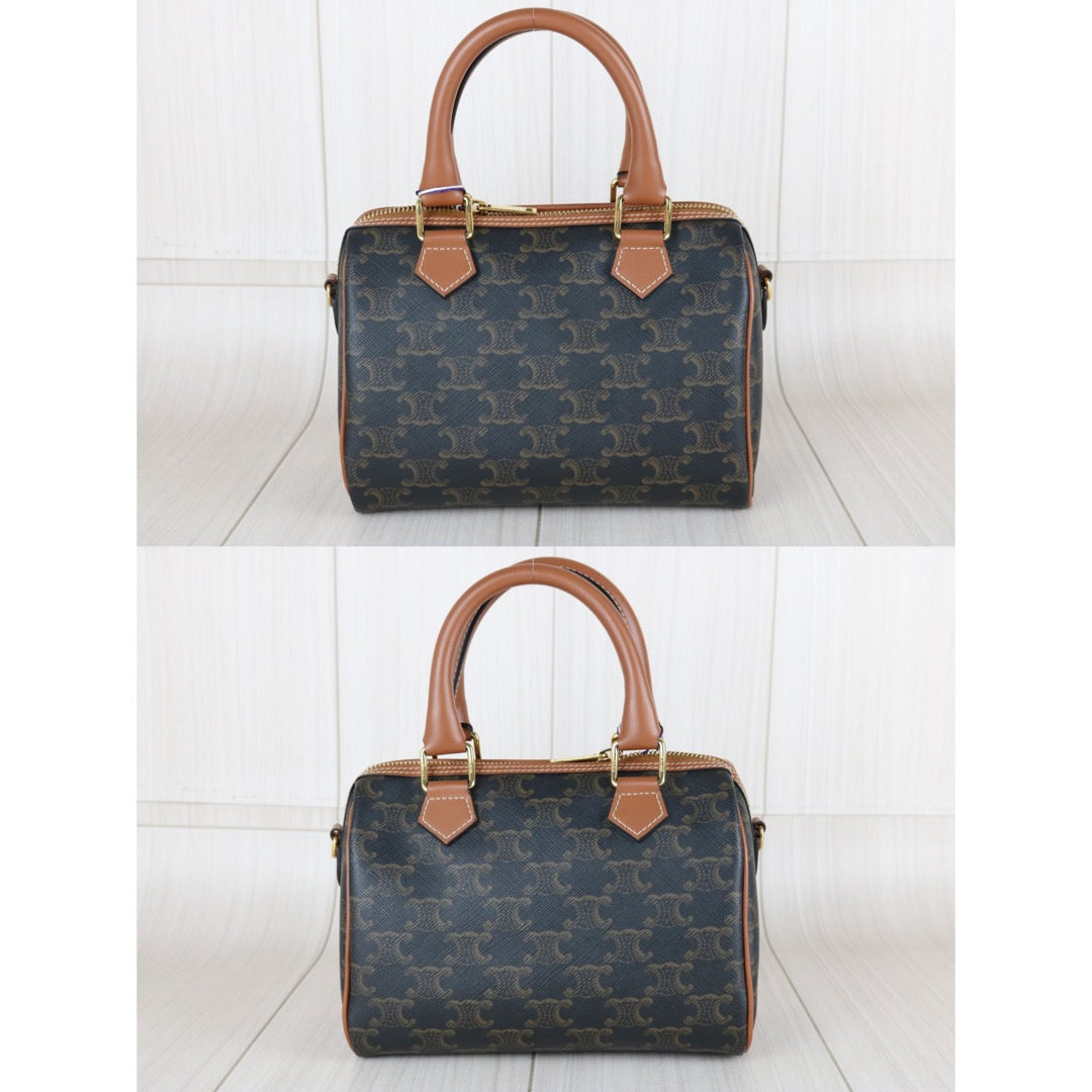 Excellent（Rank SA）｜ CELINE Macadam Triomphe Poston PM Handbag Bag With Shoulder Strap ｜W26020604