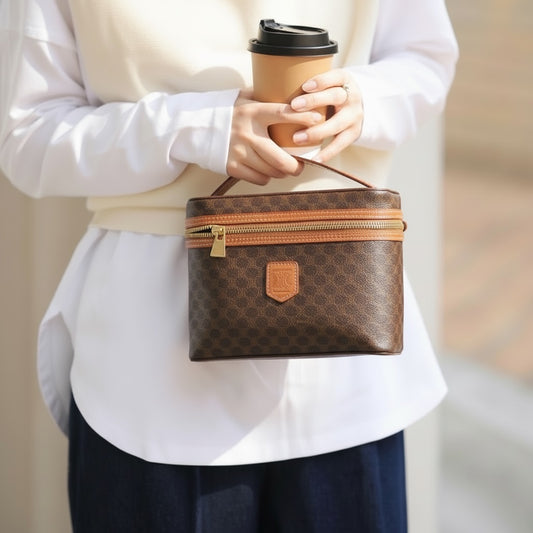 Include Entrupy Certificate of Authenticity|Good ( Rank AB)| CELINE Macadam Vanity Handbag |26031910