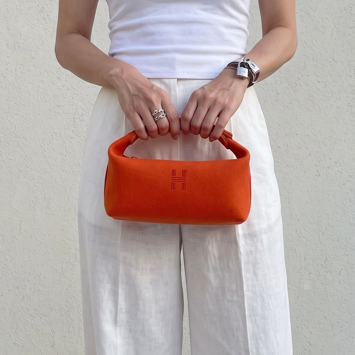 Include Entrupy Certificate of Authenticity｜Very Good ( Rank A)｜ HERMES Bride-a-Brac PM Handbag Orange Feu｜S26090726