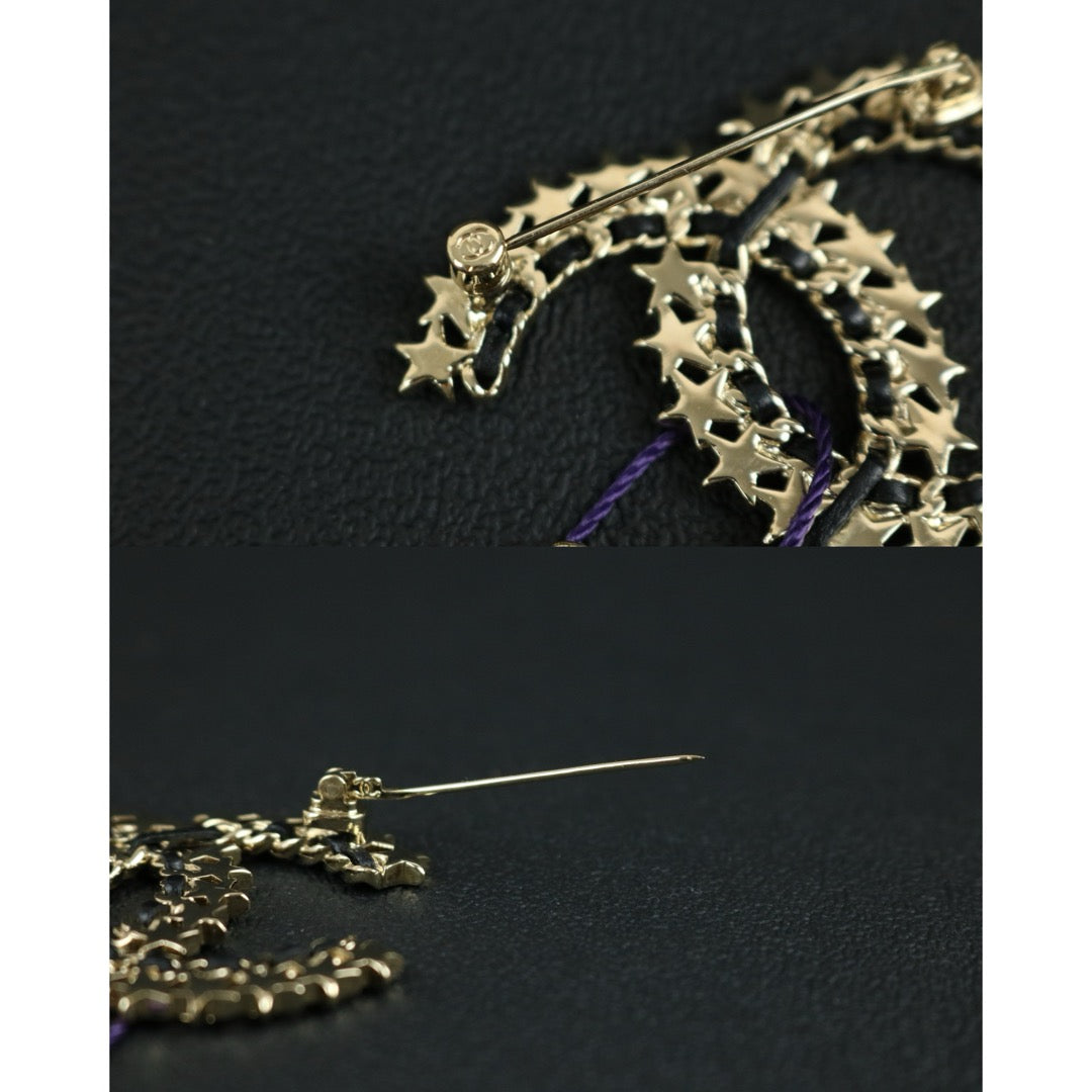 Include Authentic Detective Certificate of Authenticity｜Very Good ( Rank A)｜ CHANEL B23C Vintage Coco Mark Rhinestone Brooch ｜S26062303
