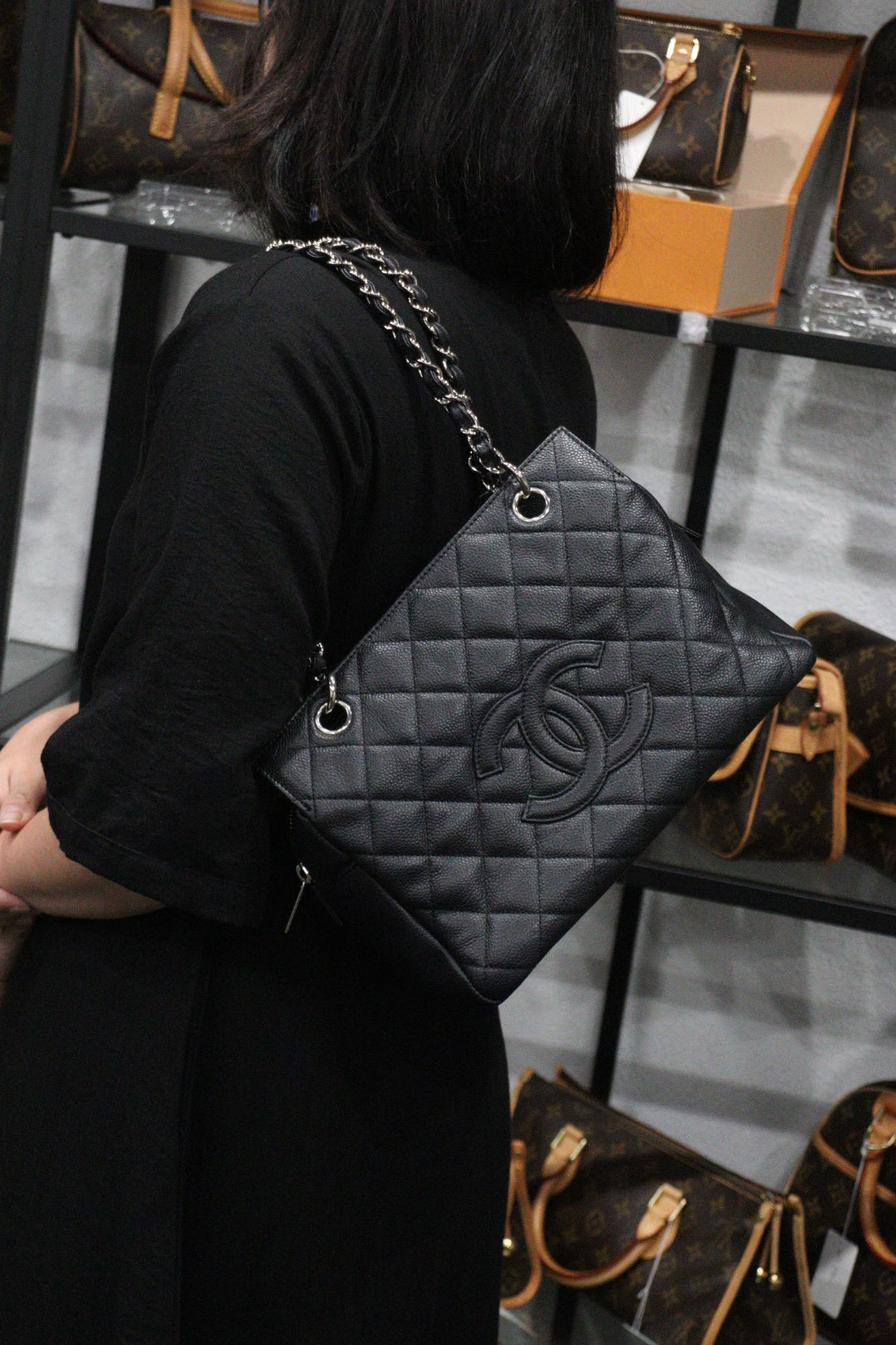 Rank A ｜ CHANEL Matrasse Caviar Skin PST Hand Bag  Black Made in 2008-2009 Year｜23102807