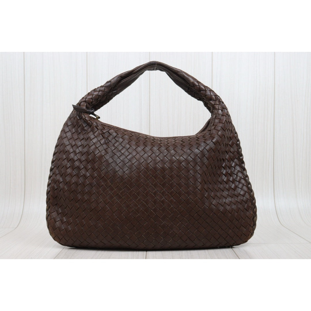 Good ( Rank AB)｜ Bottega Veneta Lamb Skin Braid Shoulder Bag Brown｜V25042417
