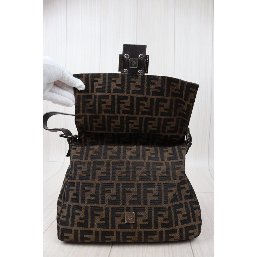 Rank A｜ FENDI Zucca Mamma Baguette Shoulder Bag ｜24041116