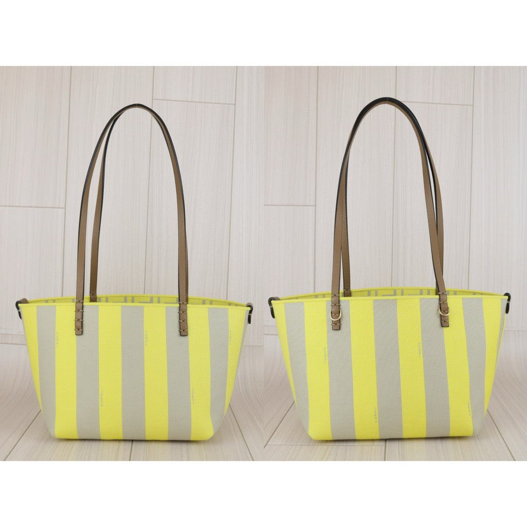 Excellent（Rank SA） ｜ FENDI Roll Canvas Pequin Yellow Tote  Bag ｜X24121825