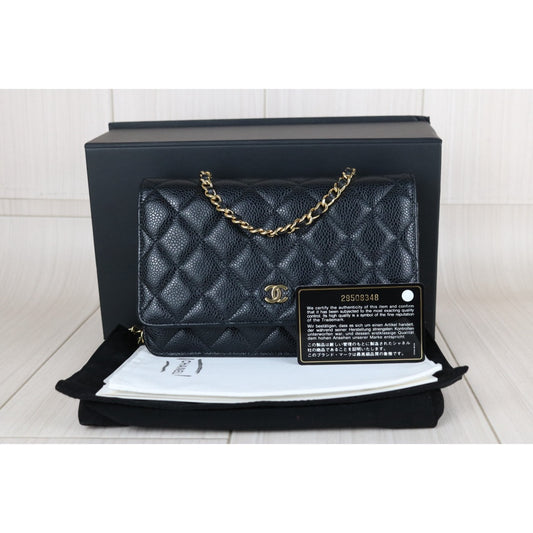 Very Good ( Rank A) ｜Full Set CHANEL Matrasse Chain Caviar Skin WOC19 Shoulder Bag Black Made In 2020Year ｜W25111203