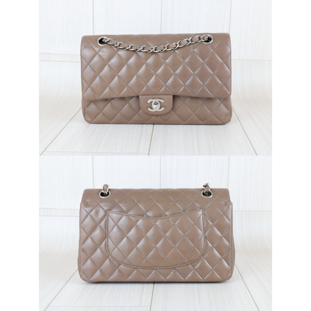 Include Entrupy Certificate of Authenticity｜Very Good ( Rank A)｜CHANEL Caviar Skin Matrasse Chain Double Flap 25 Shoulder Bag Brown Made In 2010~2011Year  ｜S26030802