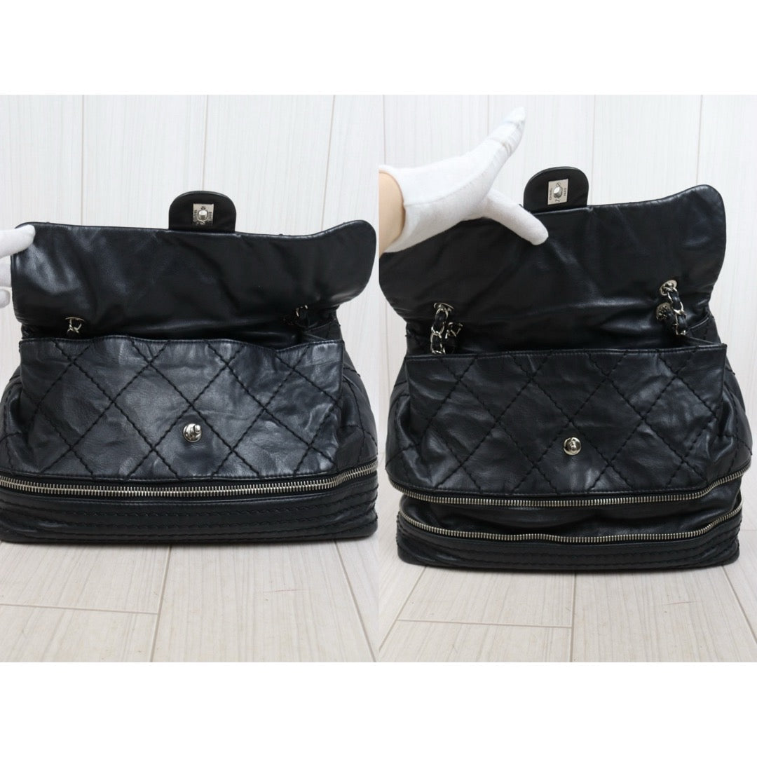 Good ( Rank AB)｜ CHANEL Calf Leather  Matrasse Chain Shoulder Bag Black Made In 2006- 2008Year｜Y25110424