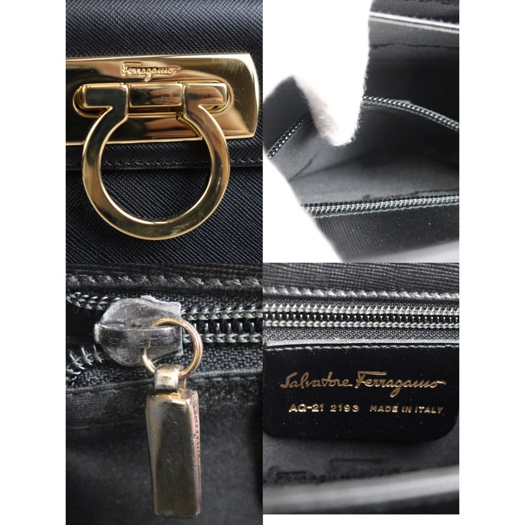 Rank A  ｜Ferragamo Gancini 2WAY Handbag  Shoulder Bag｜V23102824