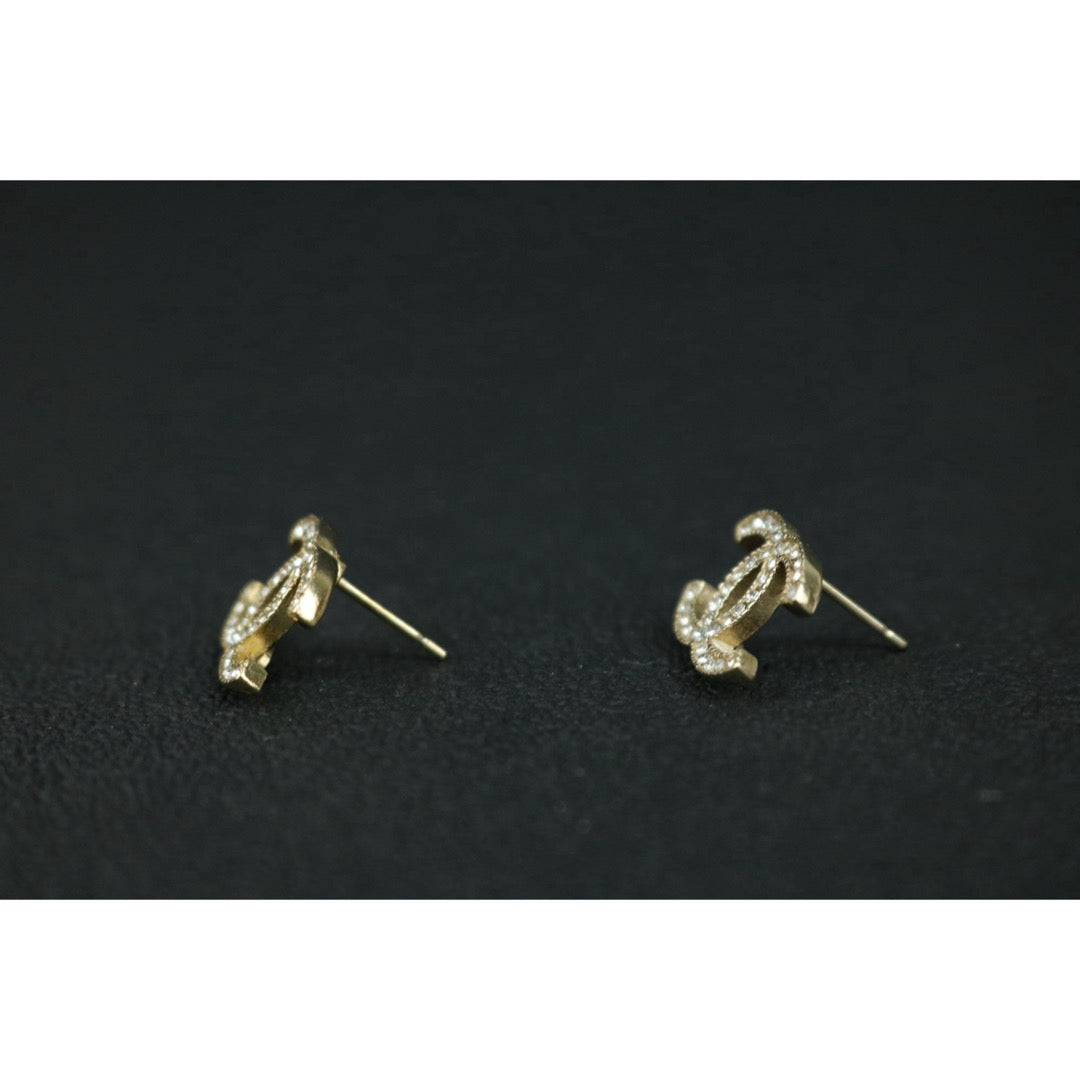 Include Authentic Detective Certificate of Authenticity｜Very Good ( Rank A) ｜CHANEL A13A COCO Mark Rhinestone Earrings Made In 2013 Year｜S26062501