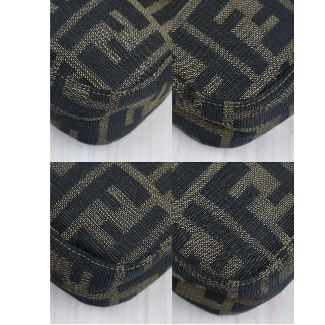 Rank A｜ FENDI Zucca Mamma Baguette Shoulder Bag Gold Hardware｜24030108