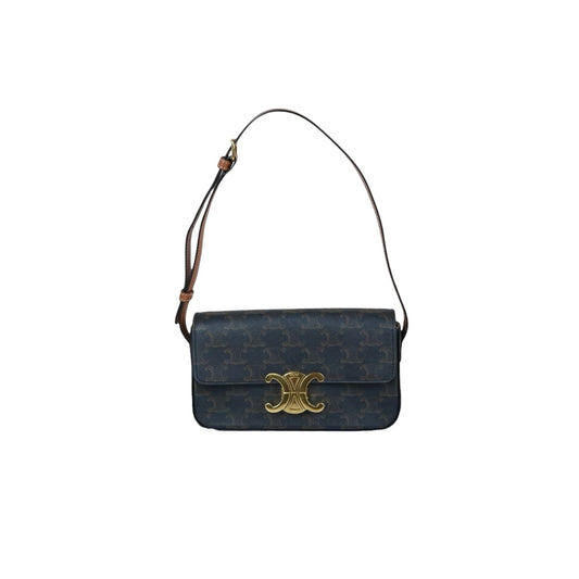 Include Entrupy Certificate of Authenticity｜Very Good ( Rank A)｜ CELINE Macadam Triomphe Shoulder Bag  Golden Hardware｜S26061202
