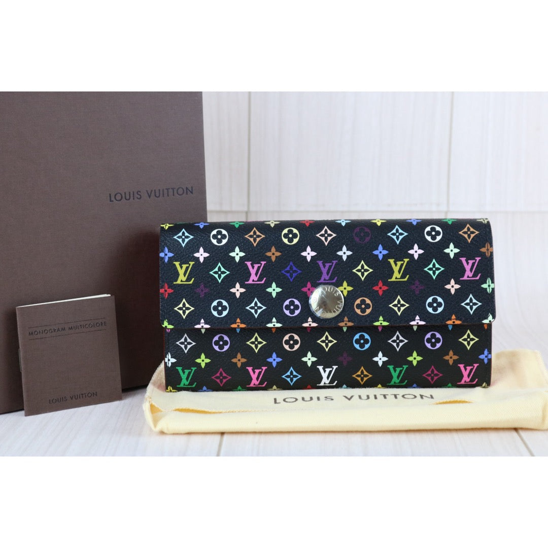 Include Entrupy Certificate of Authenticity｜Excellent（Rank SA）｜Full Set  Louis Vuitton Monogram Multicolor Portofeuil Sara Long Style Wallet ｜X26041106