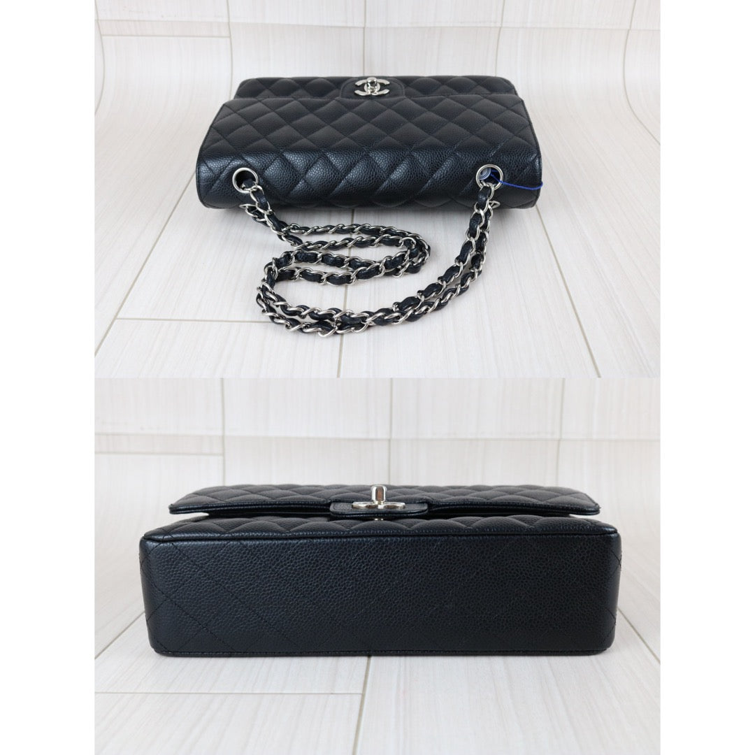 Include Entrupy Certificate of Authenticity｜Very Good ( Rank A)｜ CHANEL Caviar Skin Calf Leather Double Flap 25 Shoulder Bag Karl Lagerfeld Signed Limited Edition Made in 2008-2009 Year｜X26040822