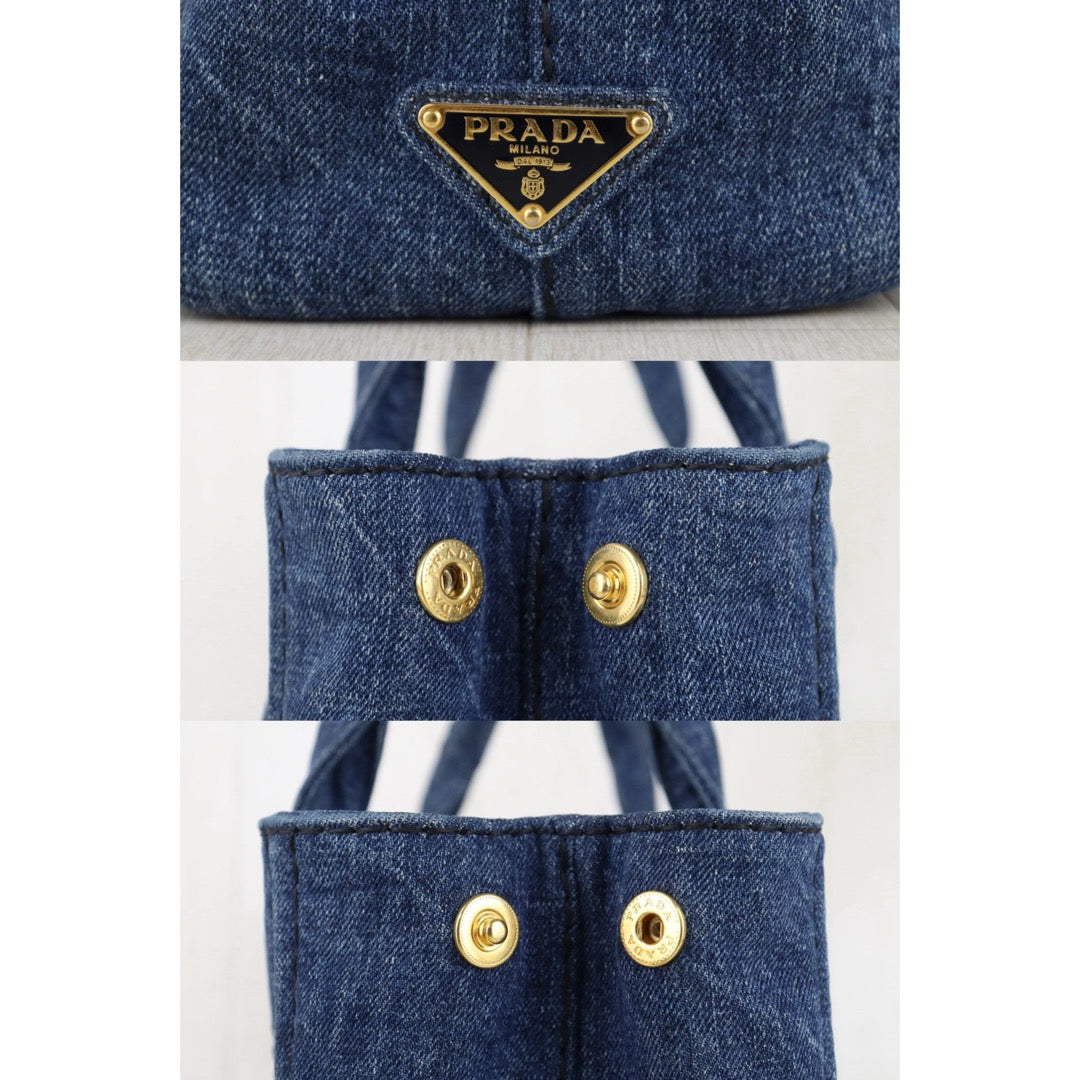 Include Entrupy Certificate of Authenticity｜Good ( Rank AB)｜  PRADA Canvas 2 Way Handbag Shoulder Bag Blue｜S26052001