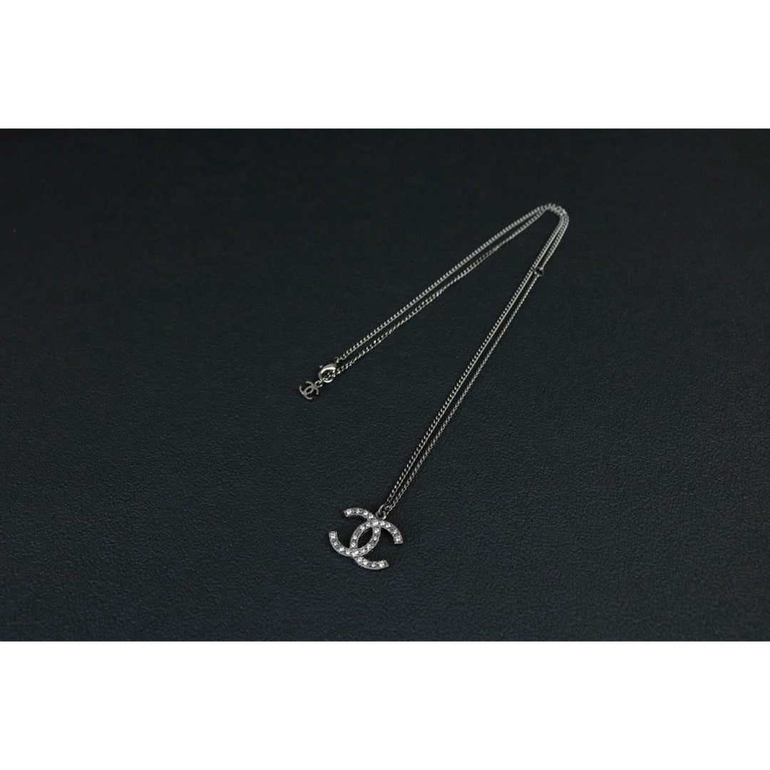 Include Authentic Detective Certificate of Authenticity｜Very Good ( Rank A) ｜ CHANEL A14K  Coco Mark  Rhinestone  Necklace｜S26062102