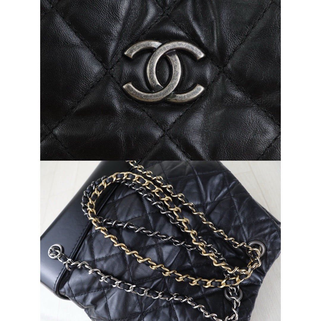 Include Entrupy Certificate of Authenticity｜Very Good（Rank A）｜ CHANEL Gabrielle Calfskin Chain Backpack PM Black Made In 2018-2019Year｜S26090743