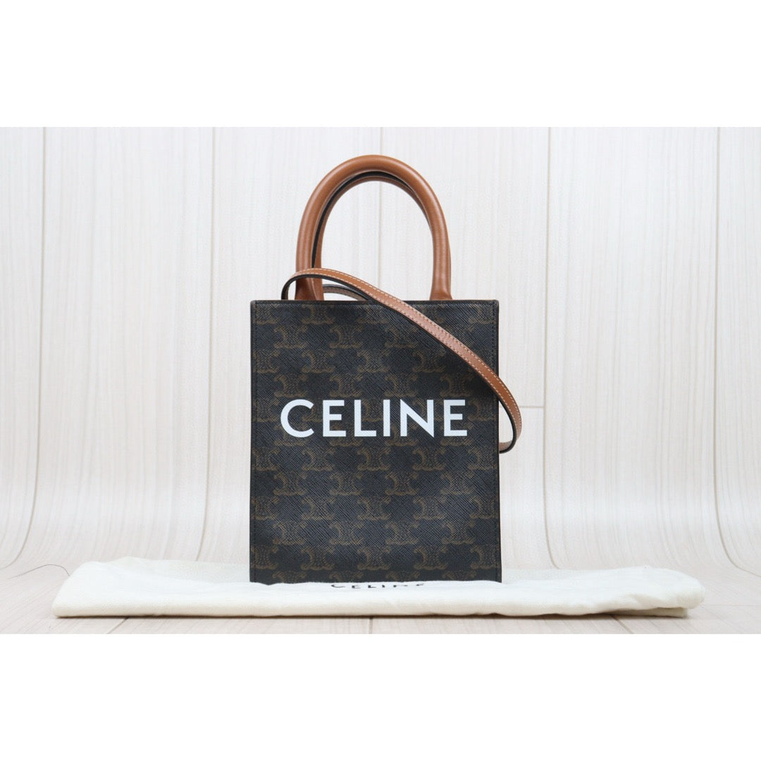 Very Good ( Rank A) ｜ CELINE Macadam MINI Tote Bag Shoulder Bag ｜P25051603
