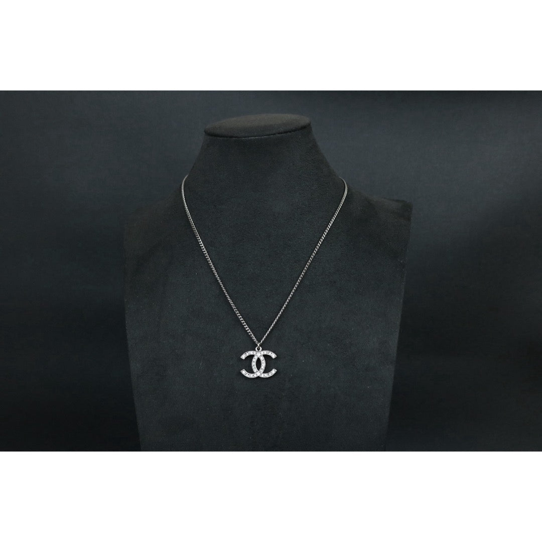 Include Authentic Detective Certificate of Authenticity｜Very Good ( Rank A) ｜ CHANEL A14K  Coco Mark  Rhinestone  Necklace｜S26062102
