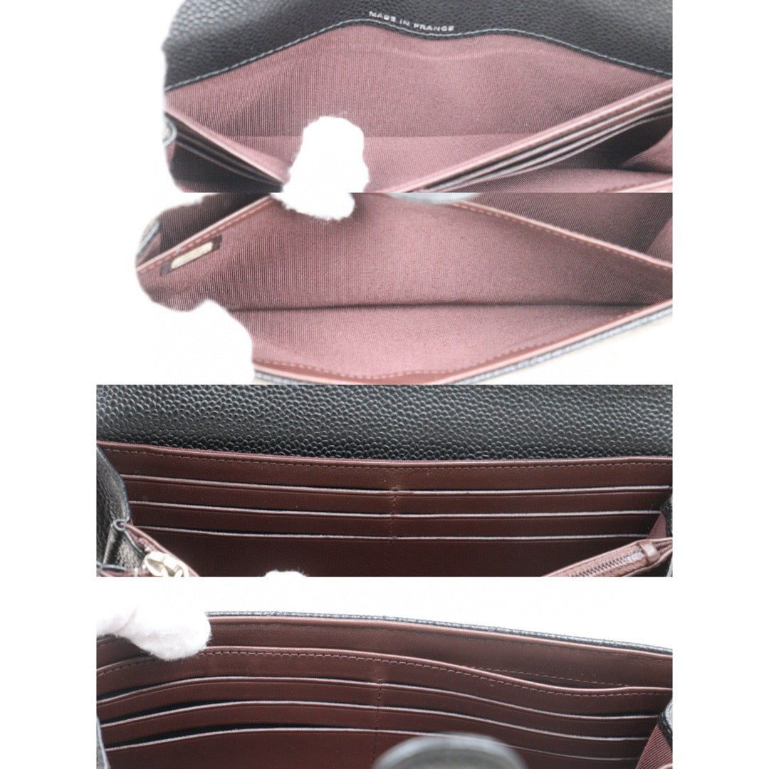 Good ( Rank AB)｜CHANEL Caviar Skin Black Long Wallet Made In 2019 Year｜V24112606