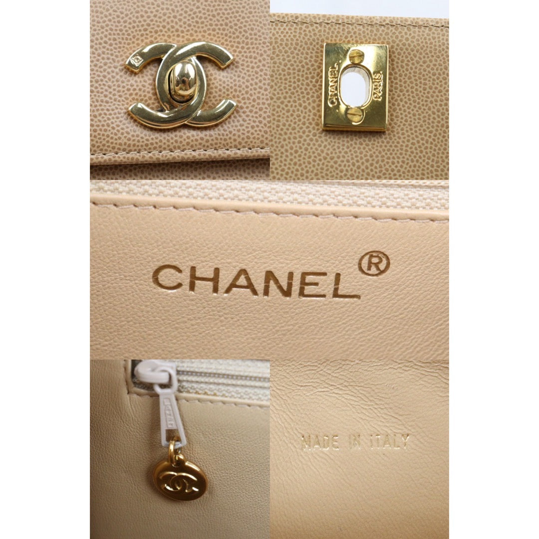 Rank AB ｜ CHANEL  Caviar Skin Kelly Shoulder Bag Beige  Made In 1997-1999Year｜Y24051708