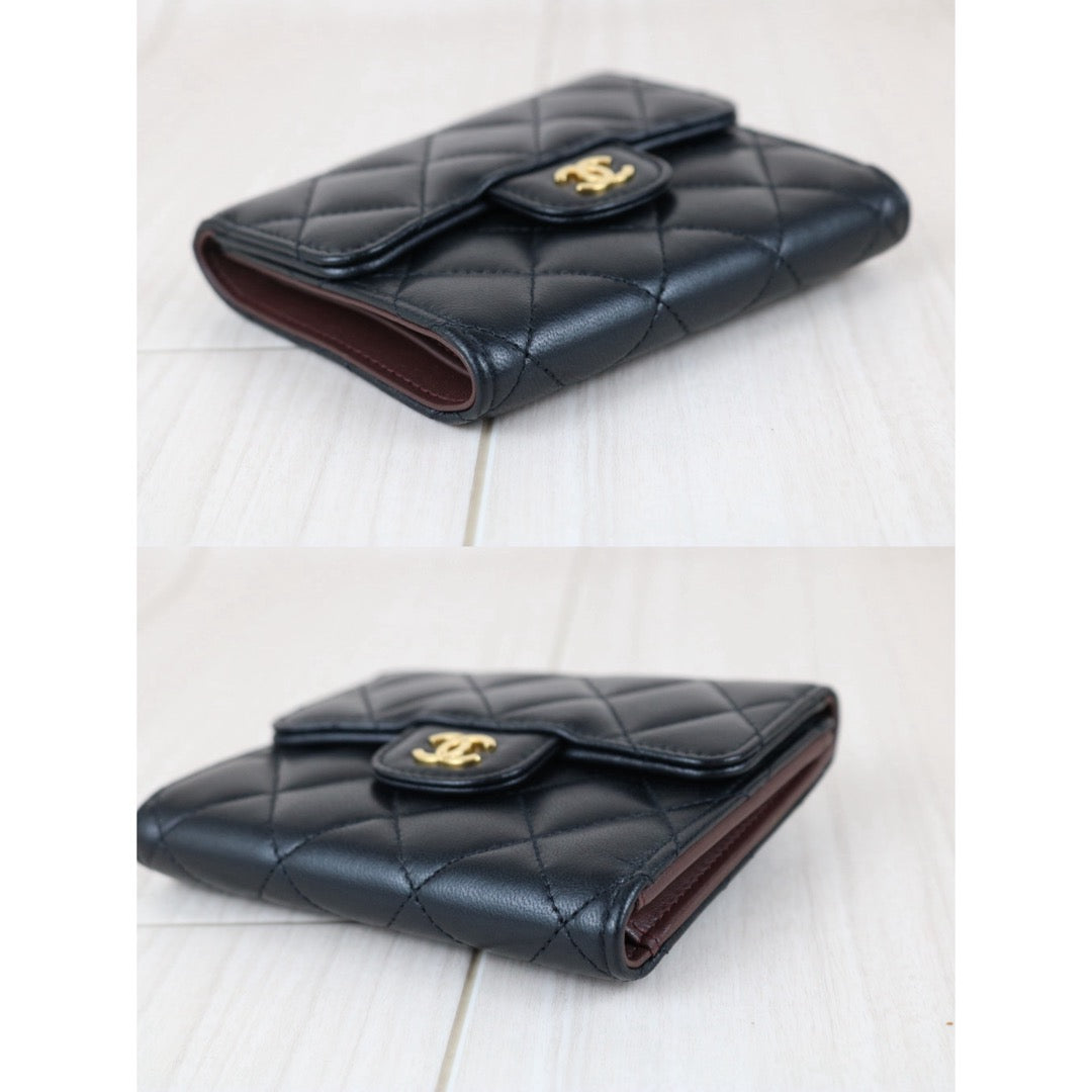 Include Entrupy Certificate of Authenticity｜Very Good ( Rank A)｜CHANEL Lamb Skin Black Wallet Made In 2018-2019Year｜S26050703