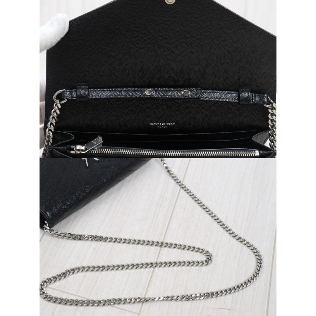 Very Good ( Rank A)｜  Saint Laurent YSL Caviar Skin Shoulder Bag Black MM｜S25101807