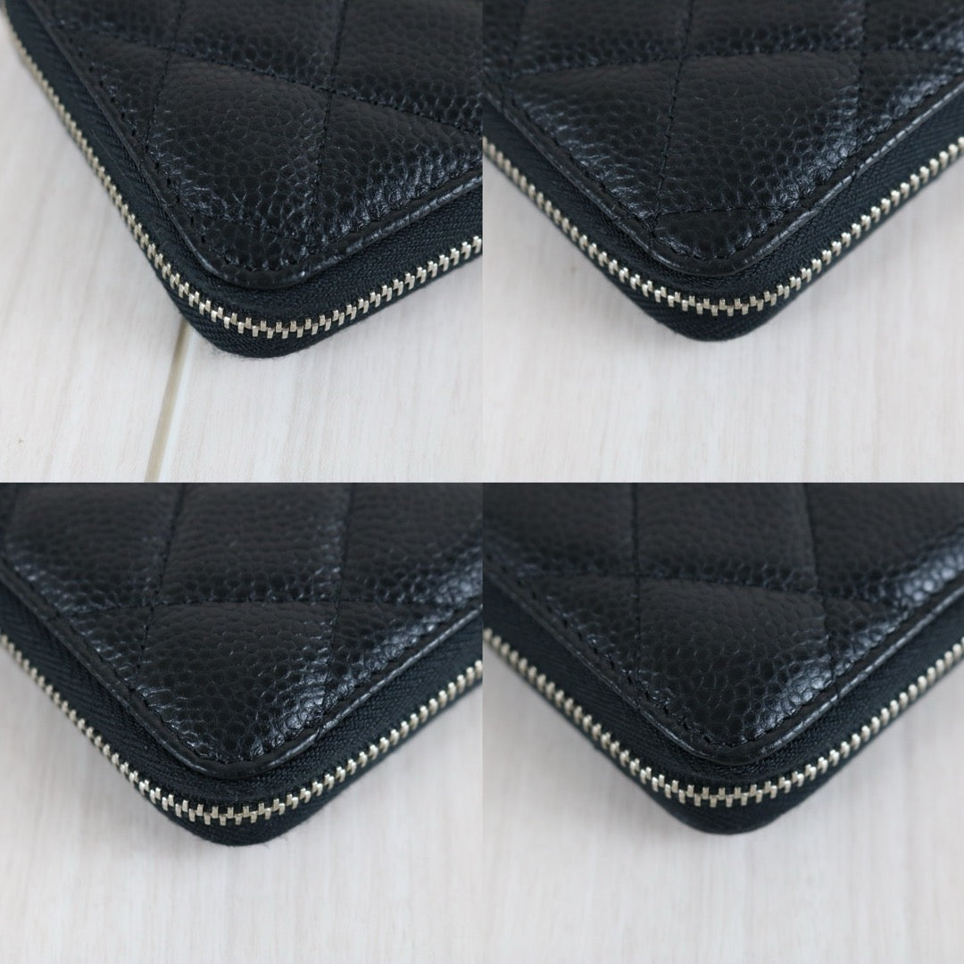 Excellent（Rank SA）｜Chanel Caviar Skin Black Long  Wallet Made In 2014-2015Year ｜X25070608