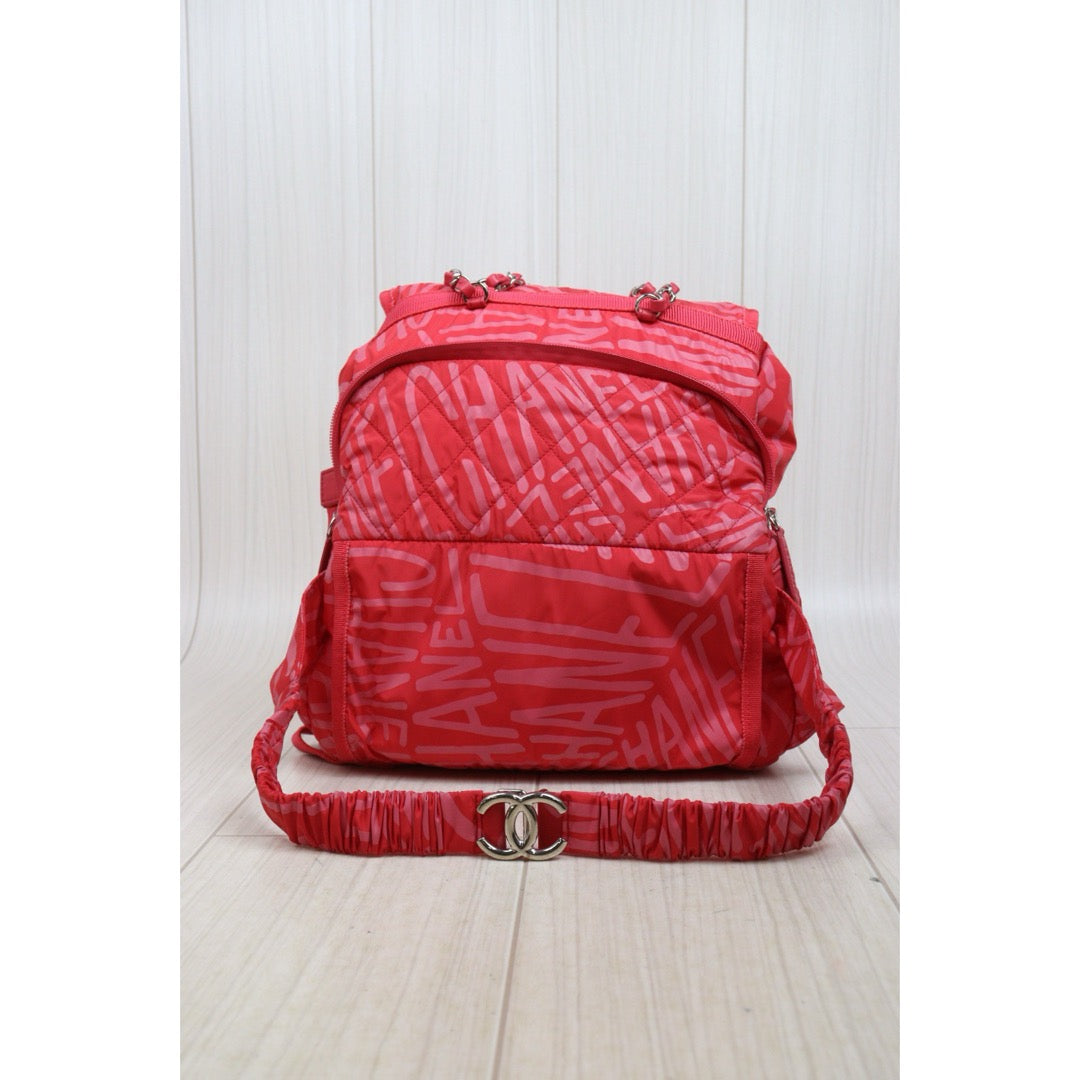 Include Entrupy Certificate of Authenticity｜Very Good ( Rank A)｜CHANEL Coco Neige Series Pink Nylon Backpack  IC Chips Model｜Y26040707
