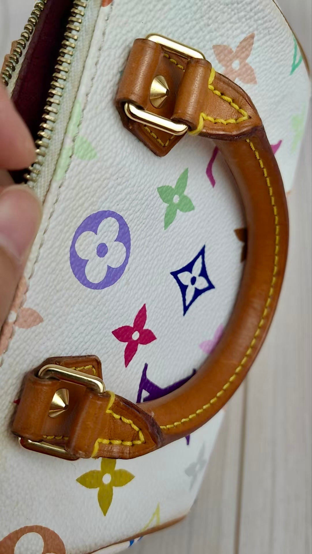LV Multi Monogram Mini Speedy White Handbag