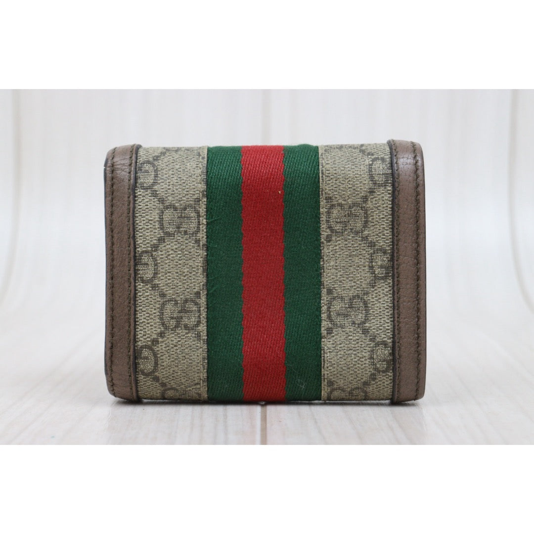 Include Entrupy Certificate of Authenticity｜Fair ( Rank B)｜GUCCI Ophidia GG Campus Brown  Wallet｜26010902